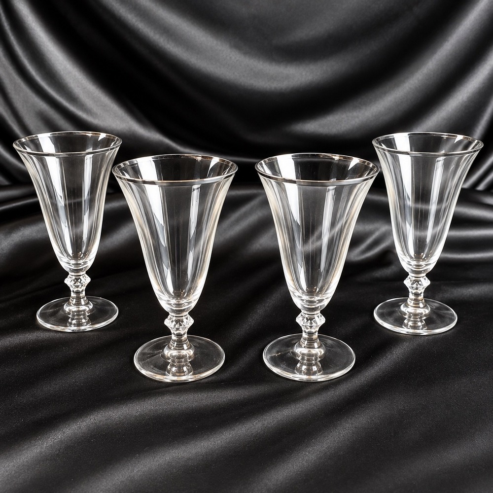 Glastonbury-Lotus Colonial 92 Platinum Trim Iced Tea Glasses Set of 4 Clear